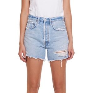 AGOLDE Riley Distressed Denim Shorts